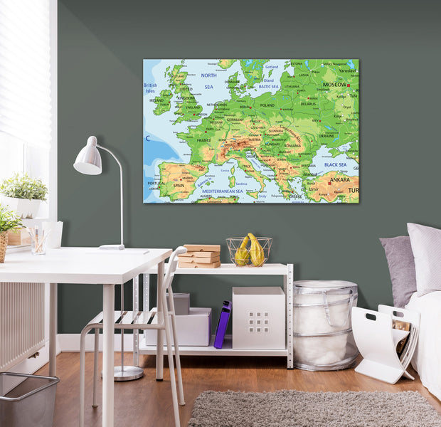 Decorative Cork Pin Board - Europe