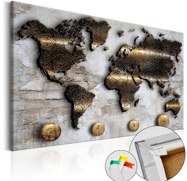 Decorative Cork Pin Board - Golden Journey