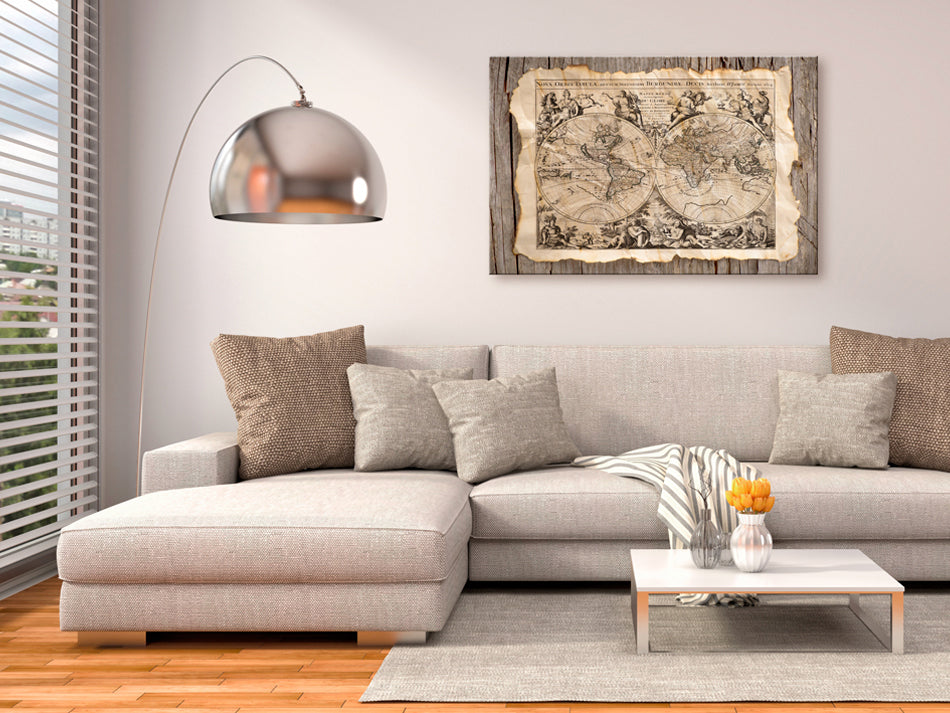 Decorative Cork Pin Board - Map of the Past