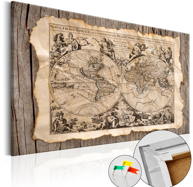 Decorative Cork Pin Board - Map of the Past