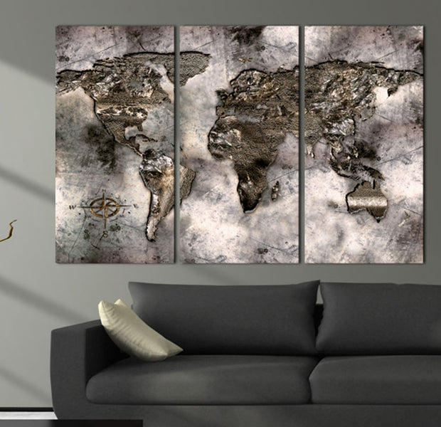 Decorative Cork Pin Board - Opalescent Map - 3 Pieces