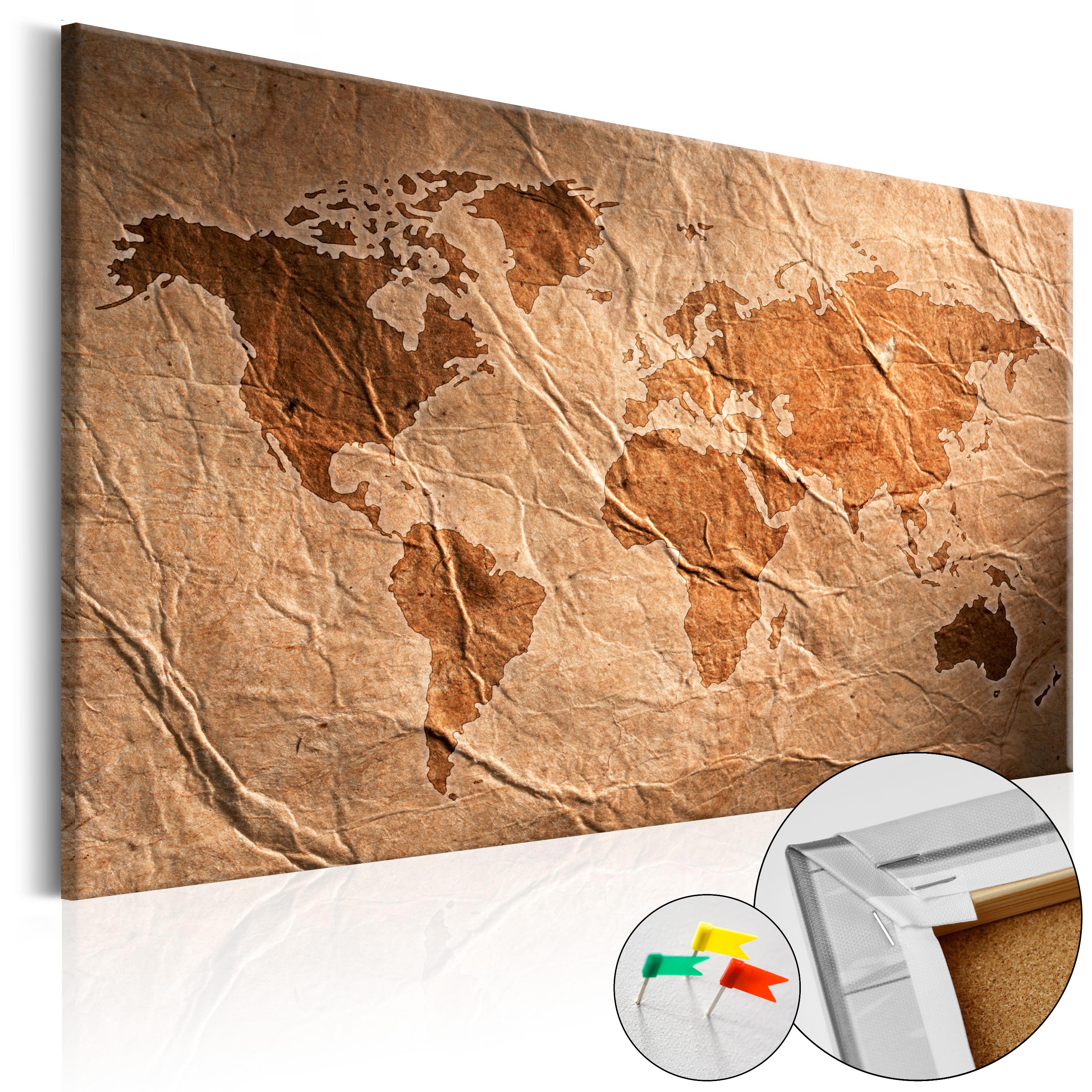 Decorative Cork Pin Board - Paper Map