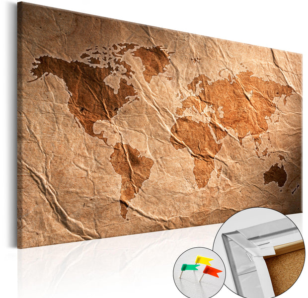 Decorative Cork Pin Board - Paper Map