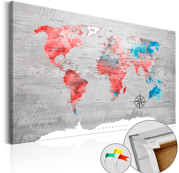 Decorative Cork Pin Board - Red Roam