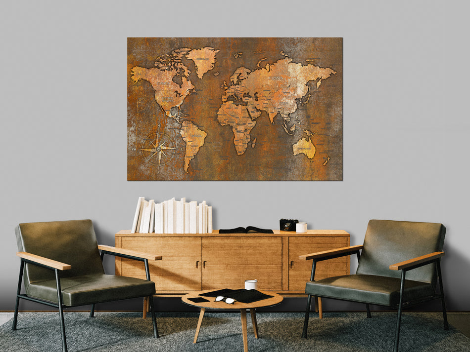 Decorative Cork Pin Board - Rusty World