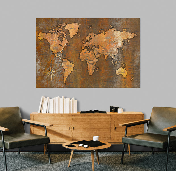 Decorative Cork Pin Board - Rusty World