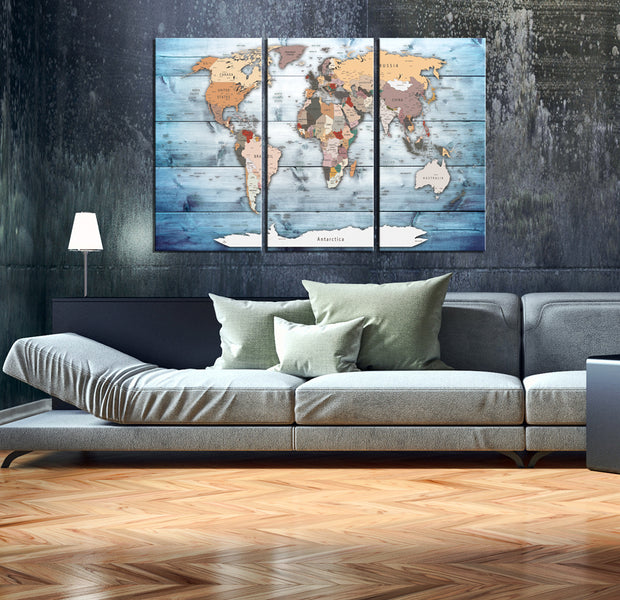 Decorative Cork Pin Board - Sapphire Travels - 3 Pieces