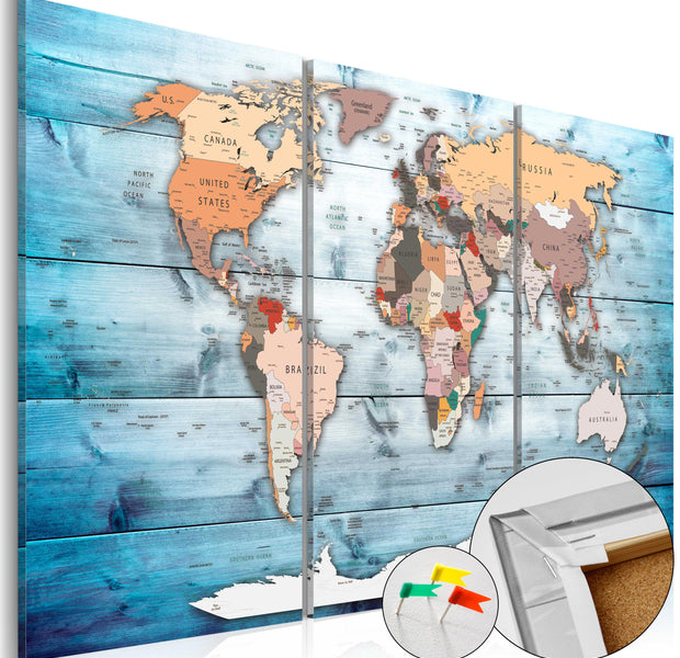 Decorative Cork Pin Board - Sapphire Travels - 3 Pieces