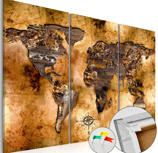 Decorative Cork Pin Board - Shade of Gold - 3 Pieces