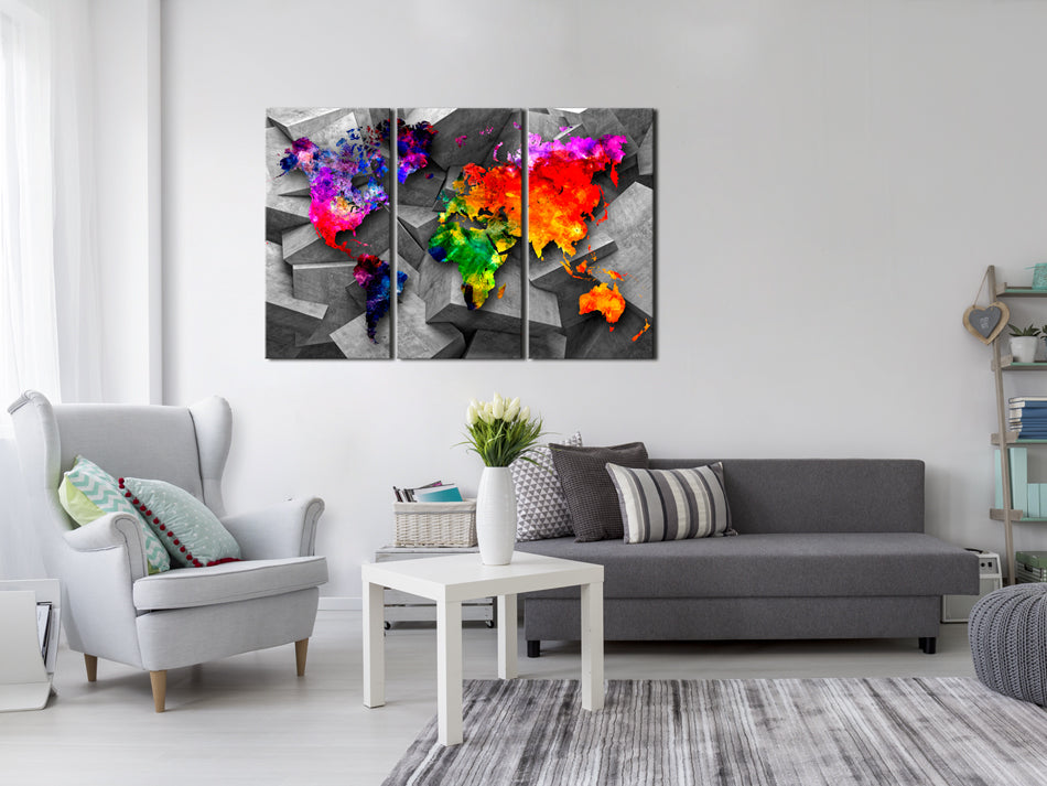 Decorative Cork Pin Board - Symmetry of the World - 3 Pieces