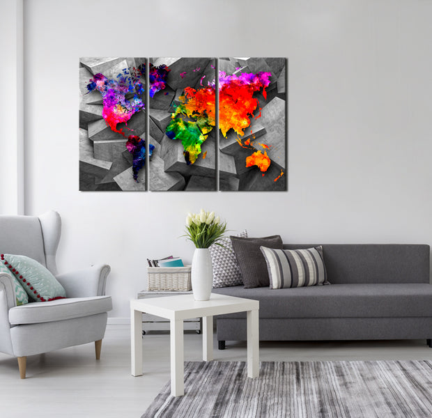 Decorative Cork Pin Board - Symmetry of the World - 3 Pieces