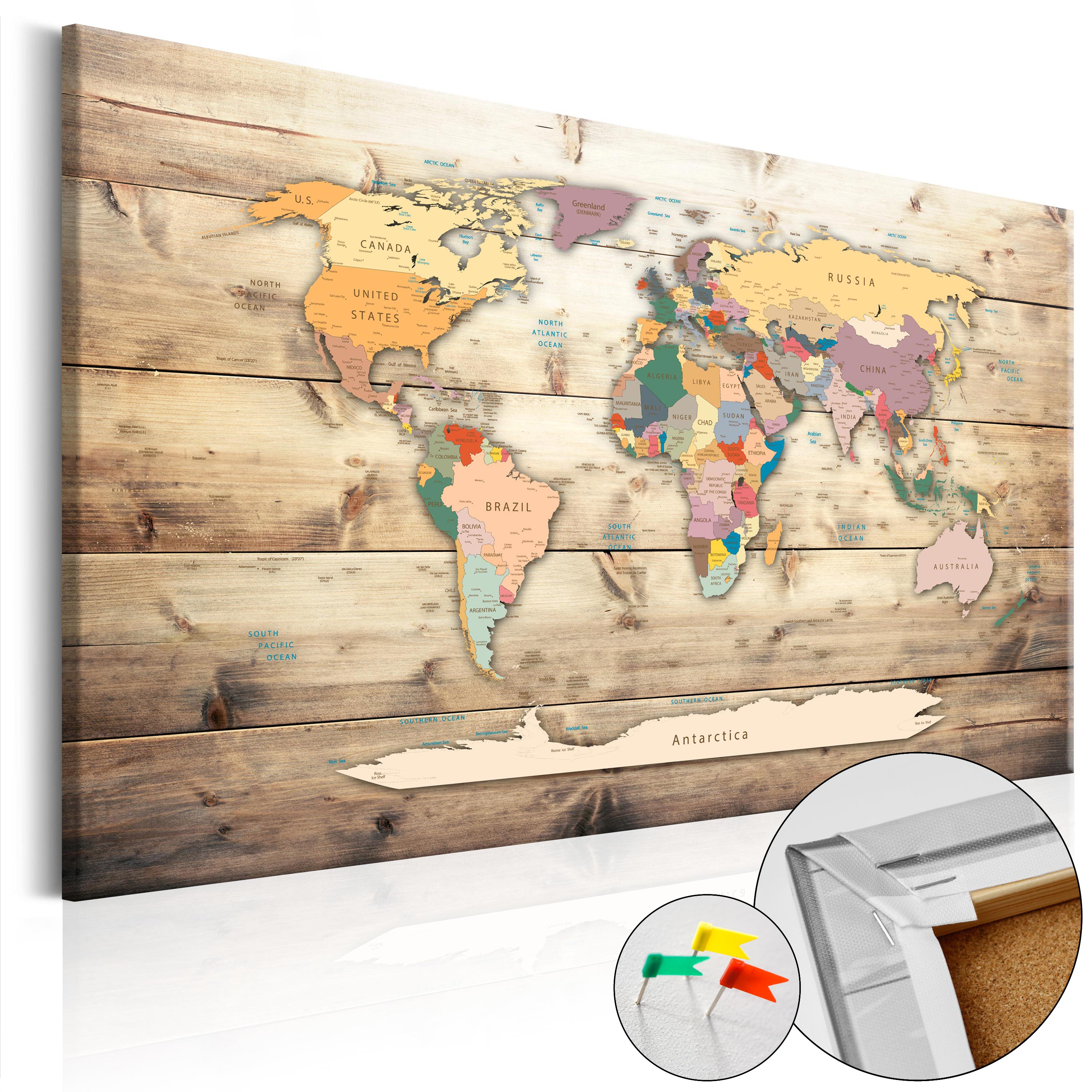 Decorative Cork Pin Board - The World at Your Fingertips