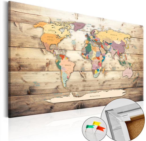 Decorative Cork Pin Board - The World at Your Fingertips