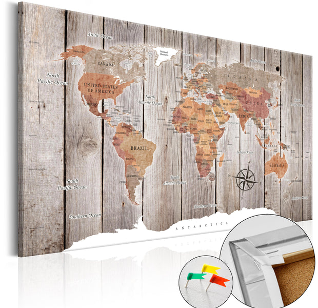 Decorative Cork Pin Board - Wooden Stories