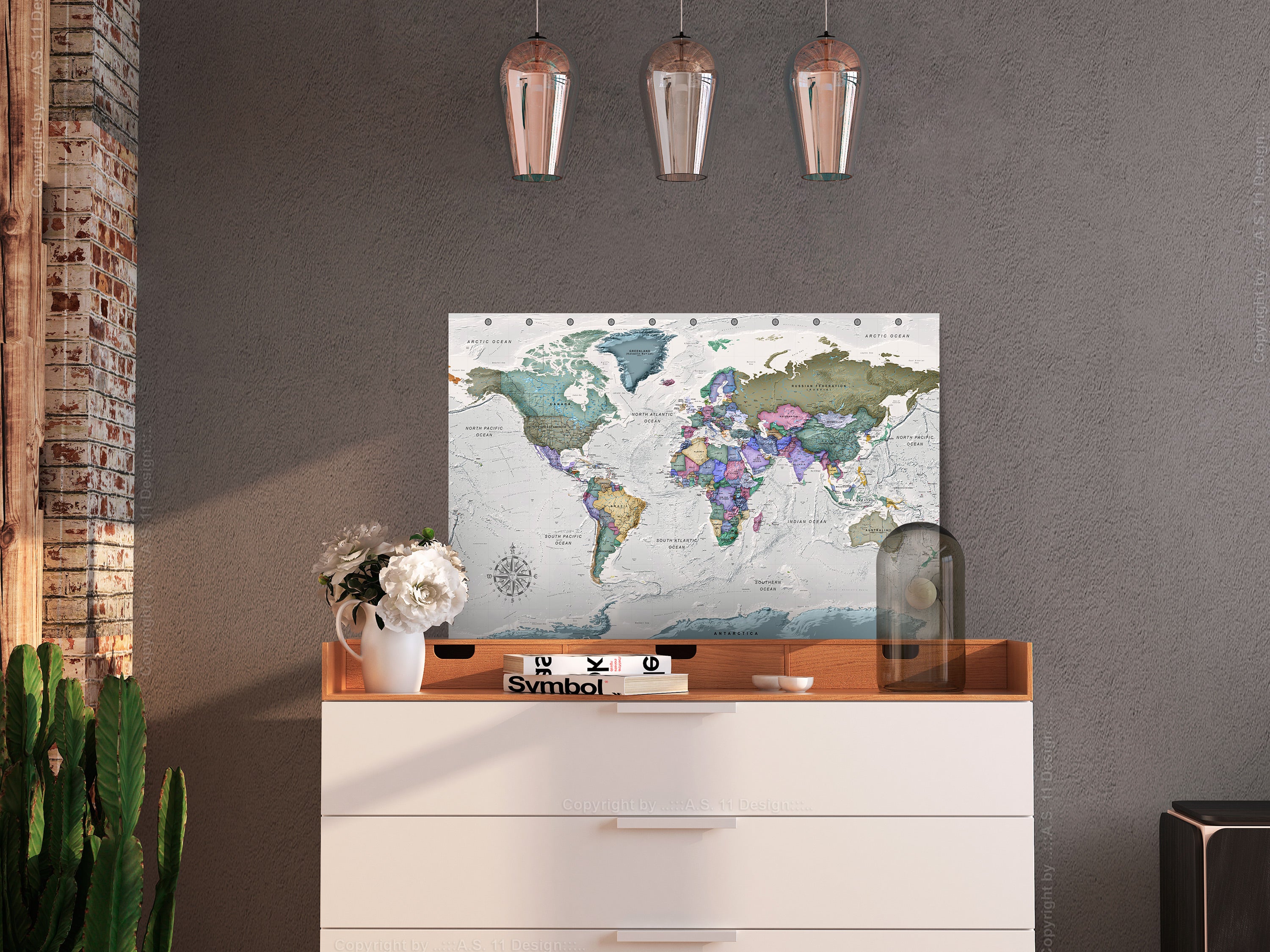 Decorative Cork Pin Board - World Destinations