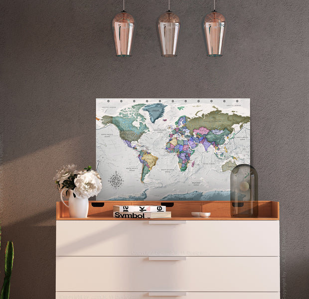 Decorative Cork Pin Board - World Destinations