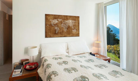 World Map Cork Pin Board - Country Names In Italian