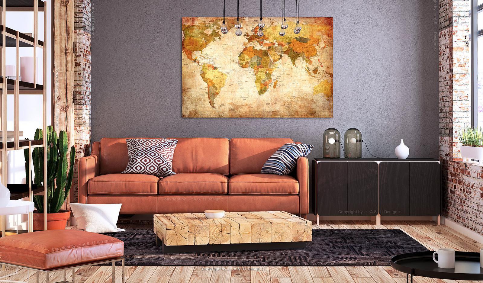 World Map Cork Pin Board - World Map On Old Paper