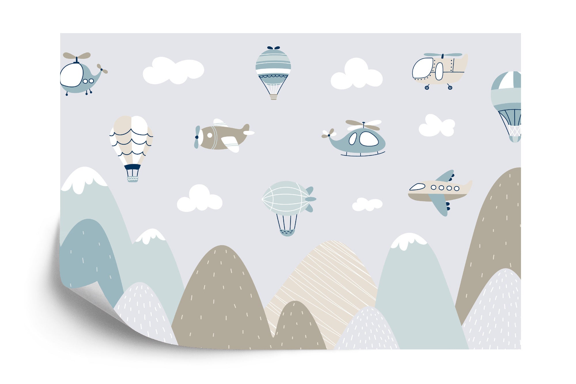 Photomural Nursery Wallpaper Wall Mural - Up In The Sky