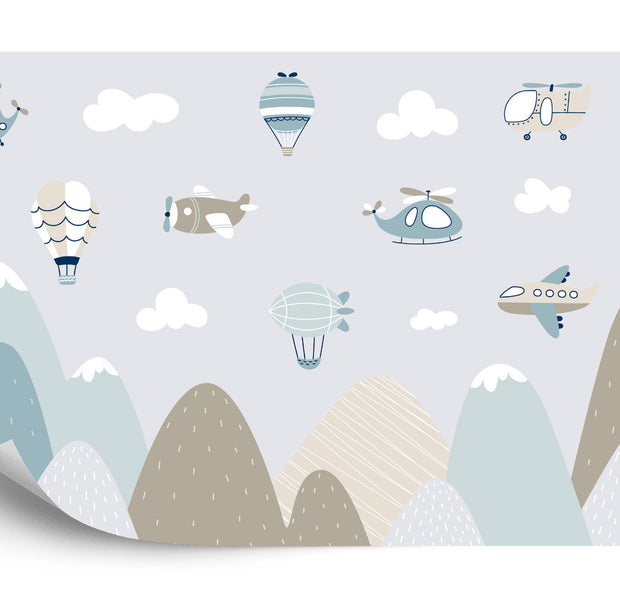 Photomural Nursery Wallpaper Wall Mural - Up In The Sky