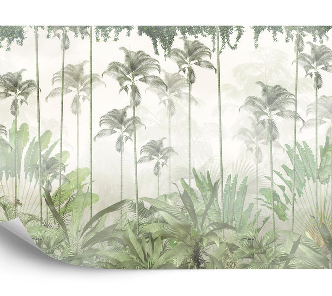 Photomural Tropical Trees And Leaves For Digital Printing, Custom Design - 3D