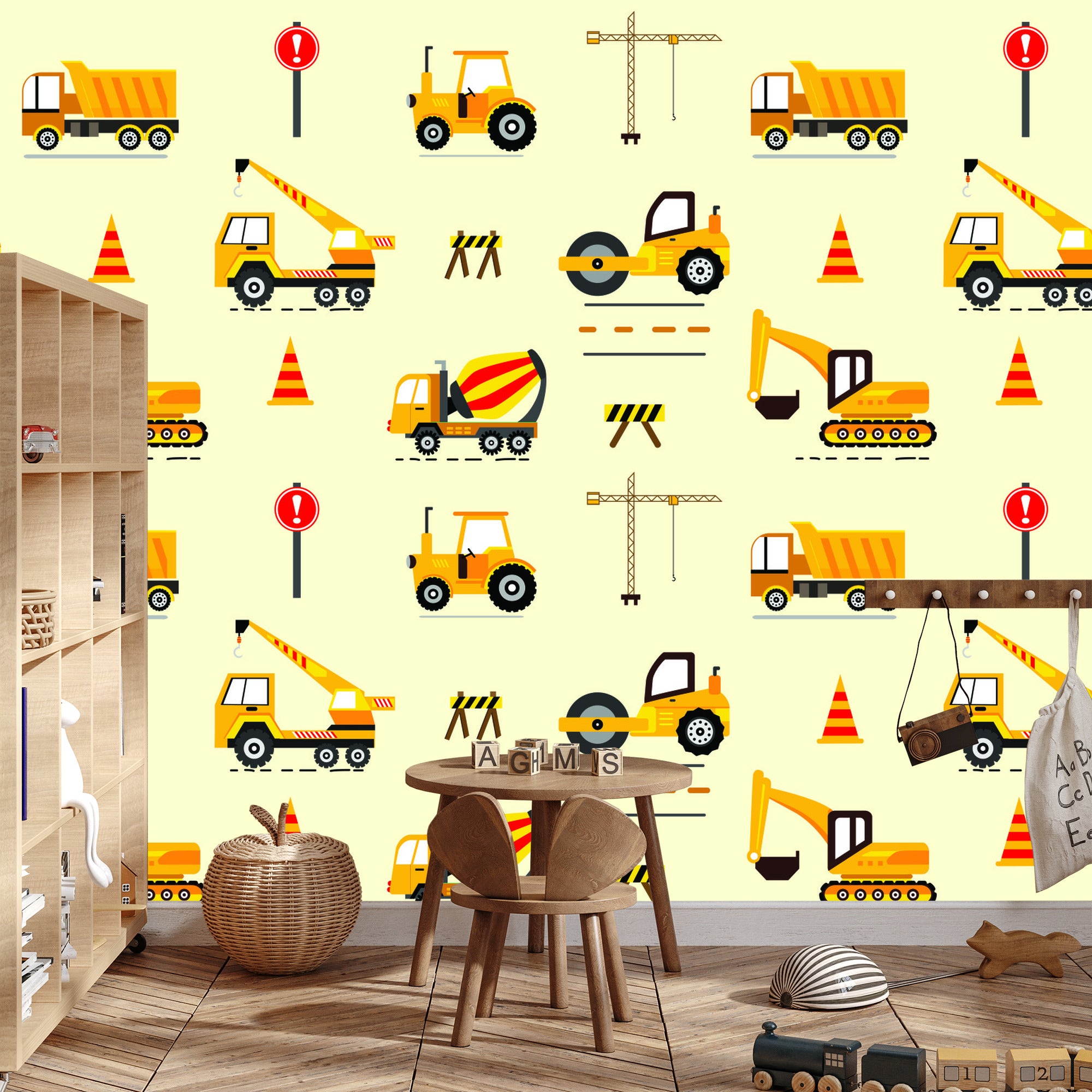 Photomural Excavators And Dumpers