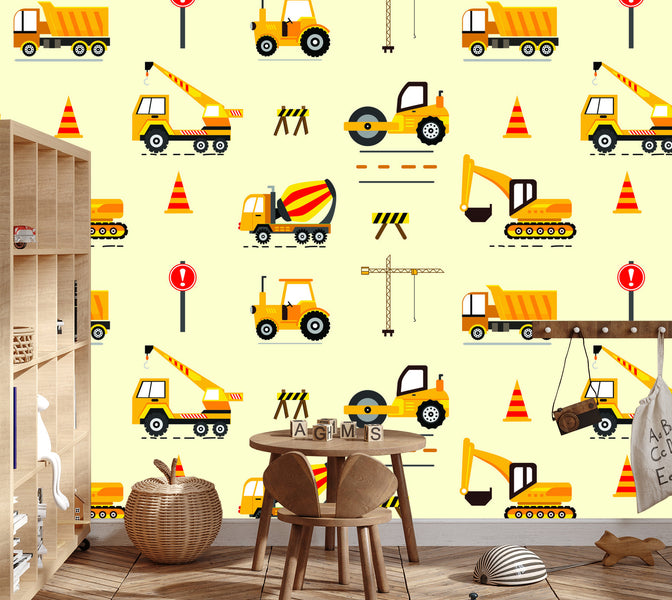 Photomural Excavators And Dumpers