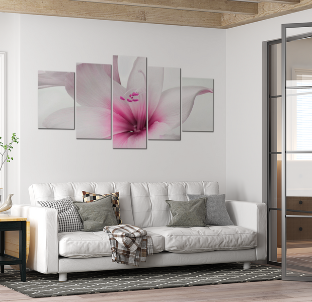 Floral Canvas Wall Art - Amaryllis Pink Charm - 5 Pieces