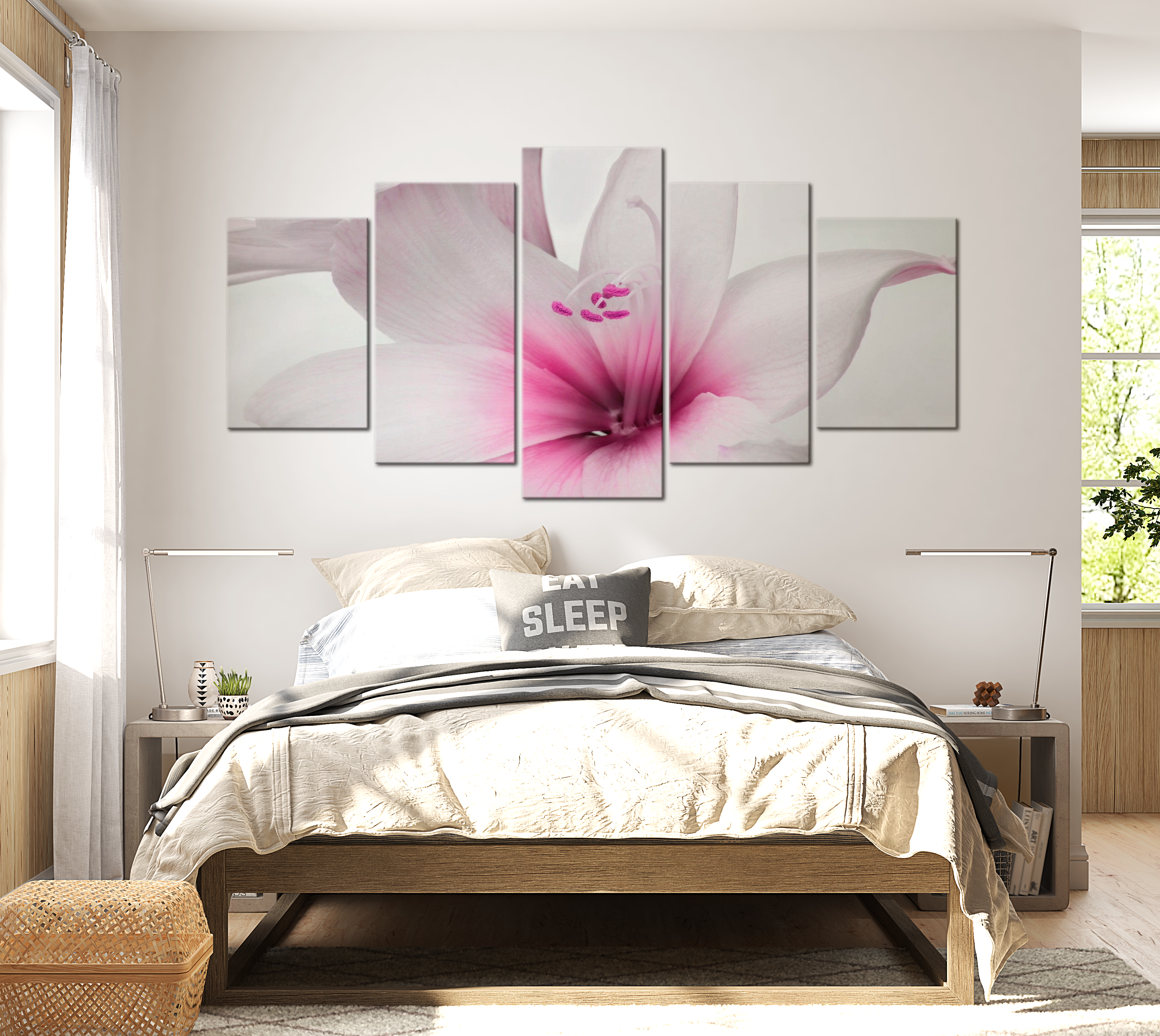 Stretched Canvas Floral Art - Amarylis: Pink Charm 40"Wx20"H