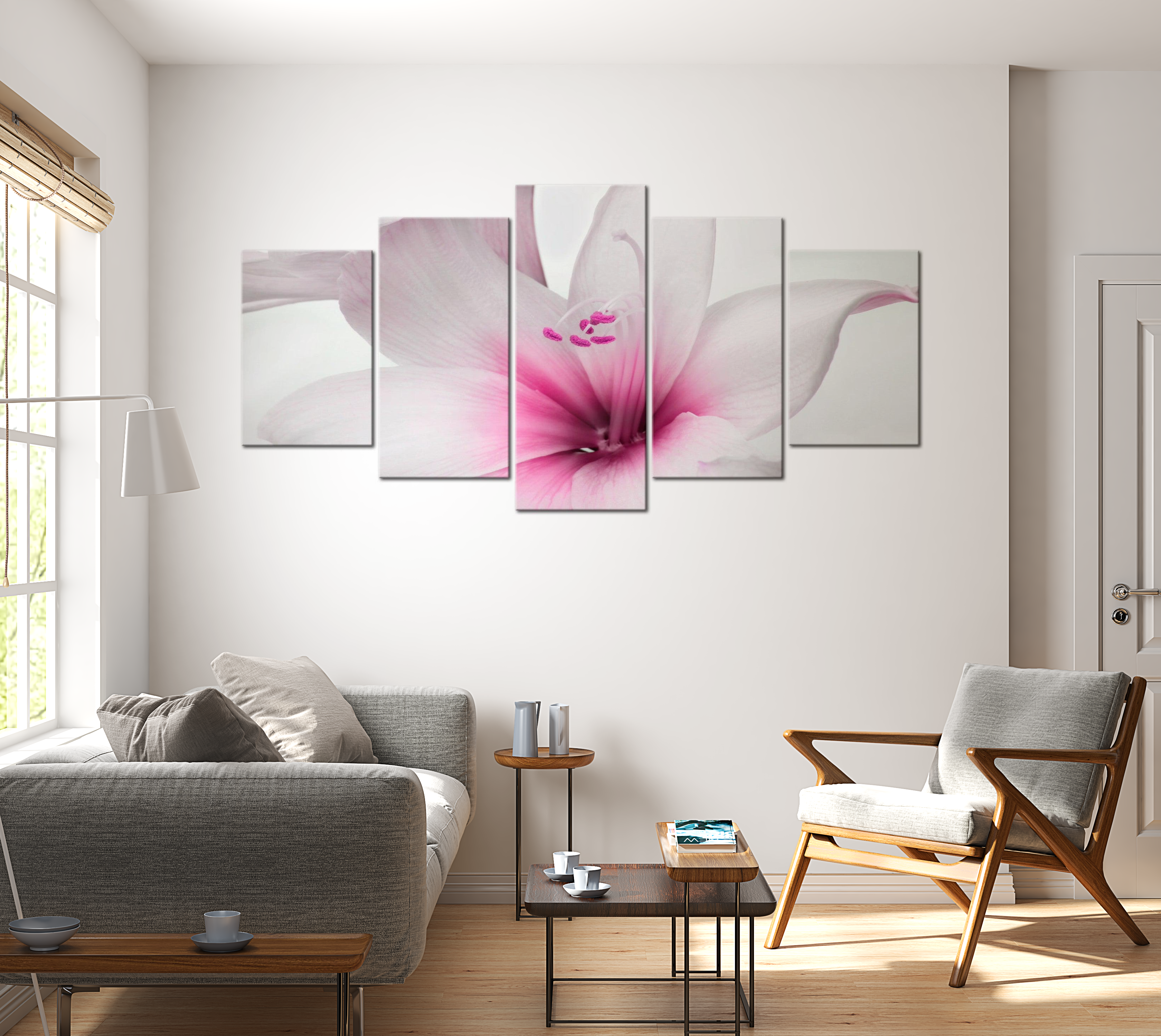 Stretched Canvas Floral Art - Amarylis: Pink Charm 40"Wx20"H