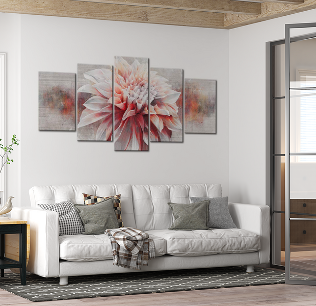 Floral Canvas Wall Art - Beautiful Dahlia - 5 Pieces