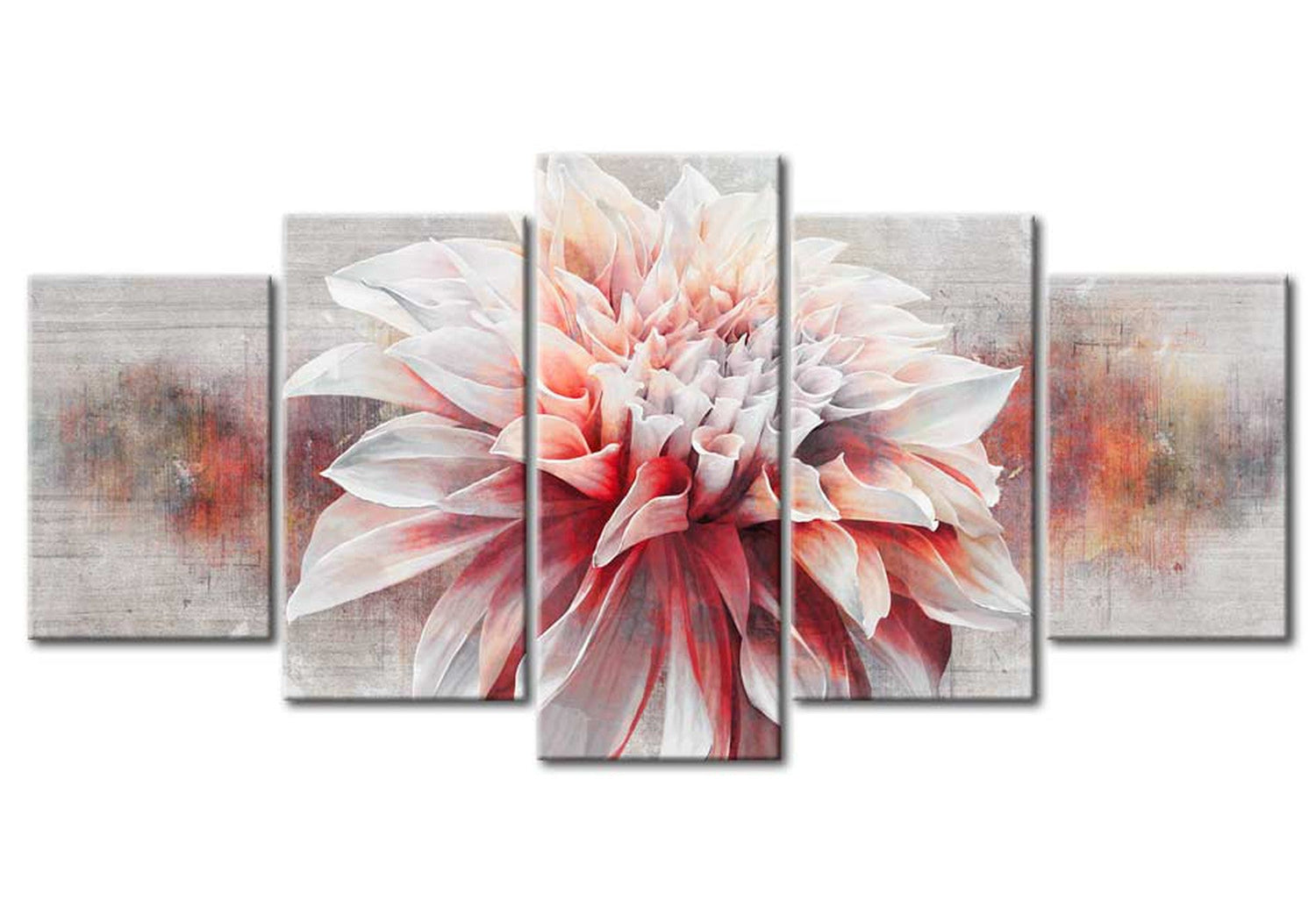 Floral Canvas Wall Art - Beautiful Dahlia - 5 Pieces