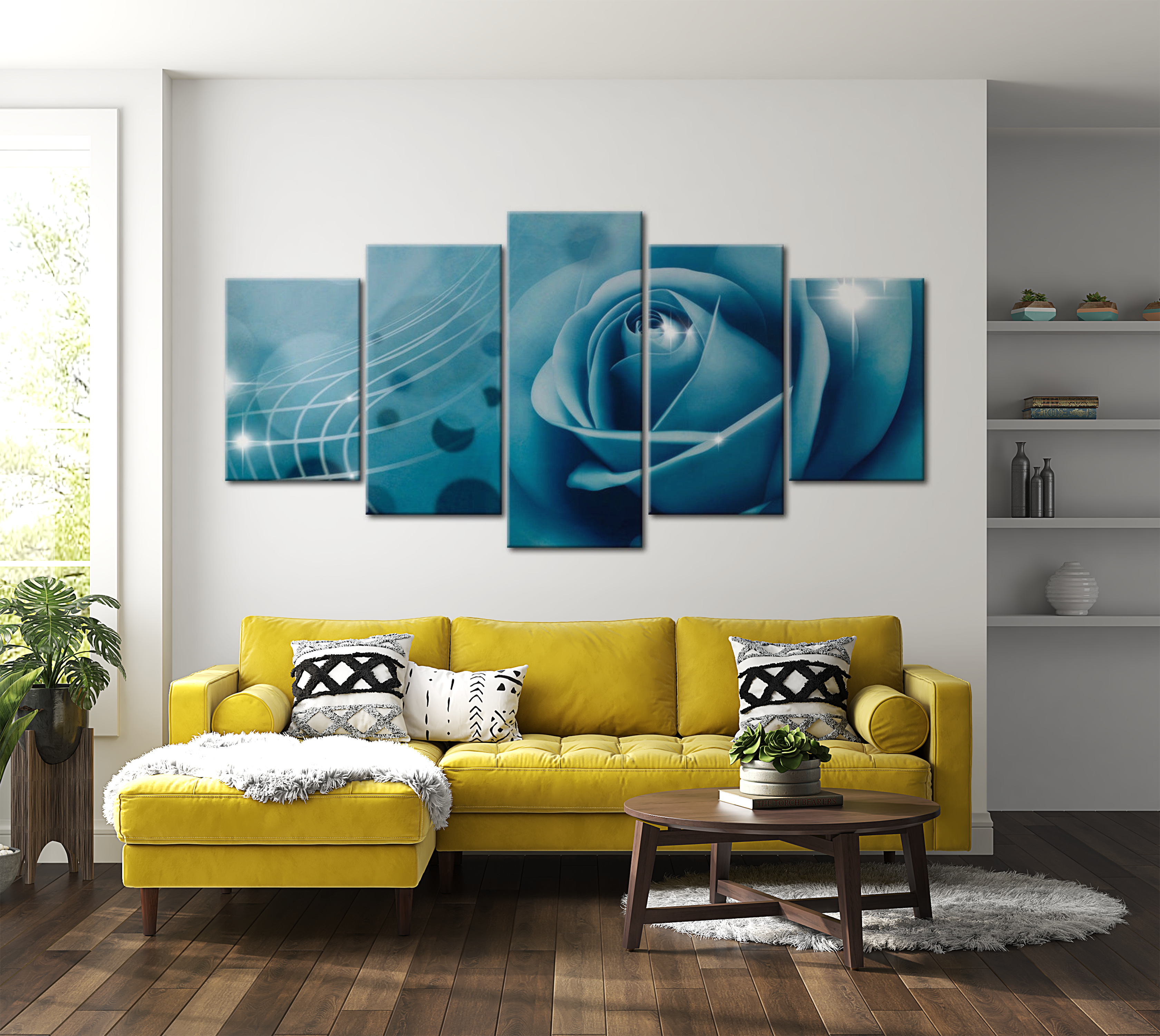 Stretched Canvas Floral Art - Blue Beauty 40"Wx20"H