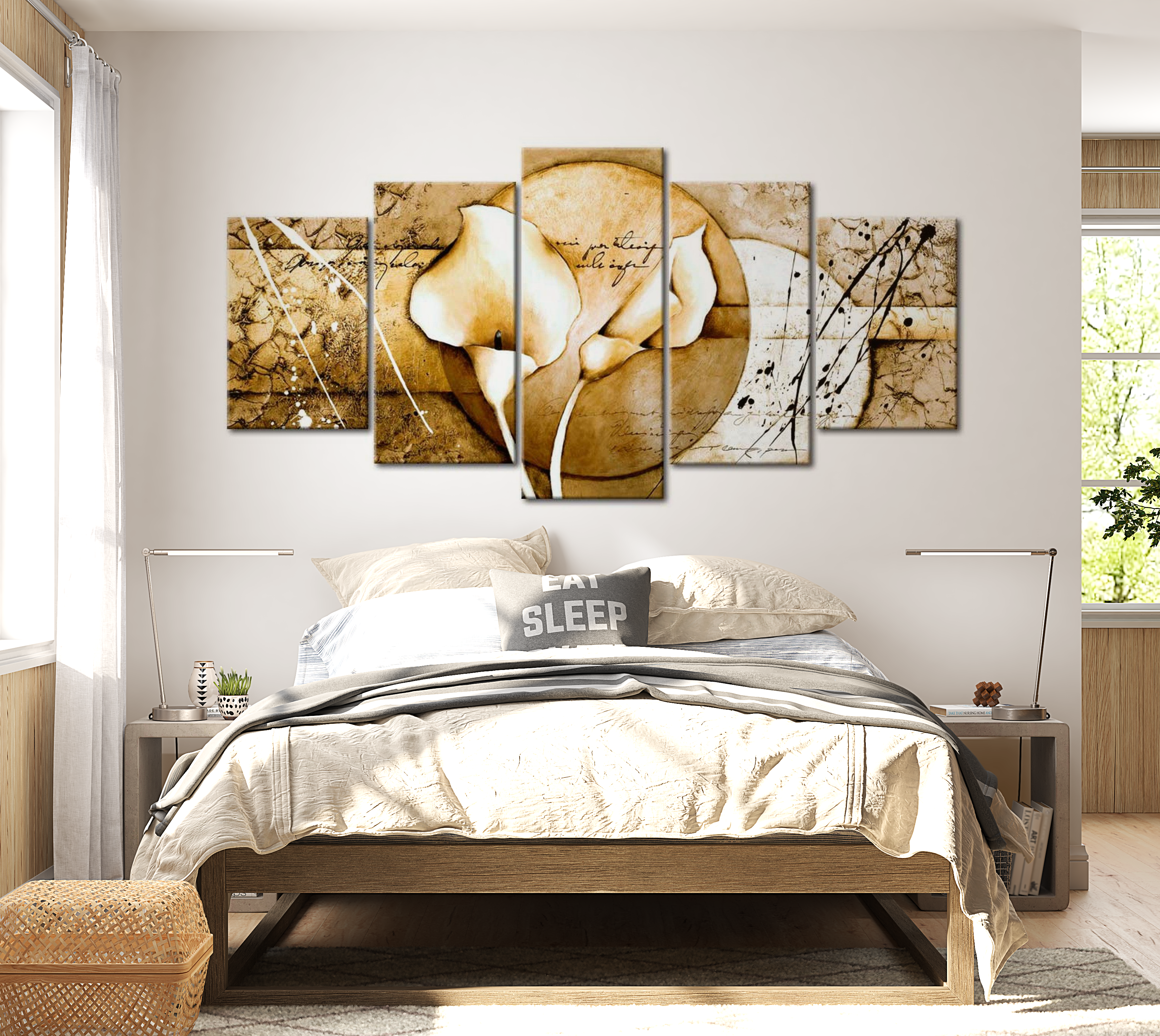 Stretched Canvas Floral Art - The Secret Of Calla Lily - Beige 40"Wx20"H