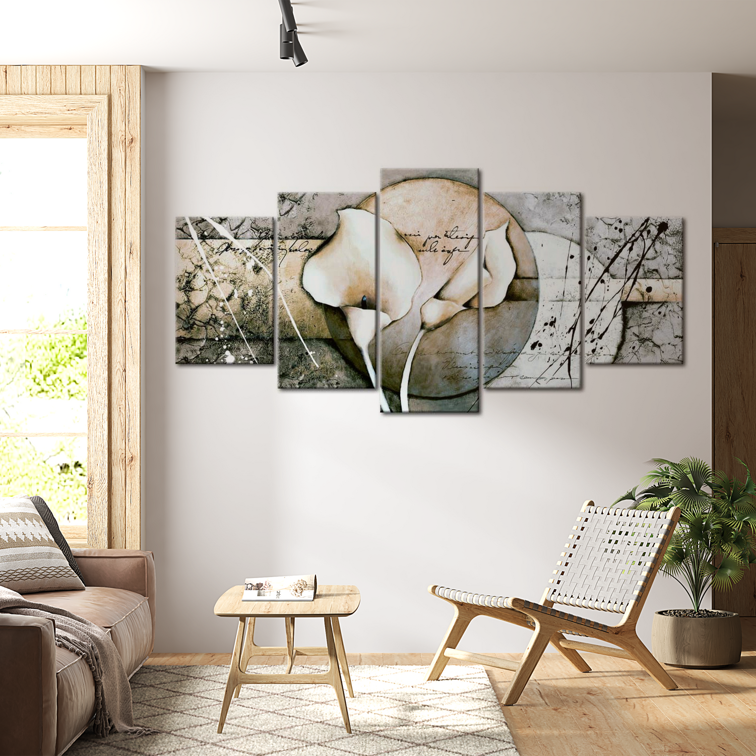 Stretched Canvas Floral Art - The Secret Of Calla Lily - Grey 40"Wx20"H