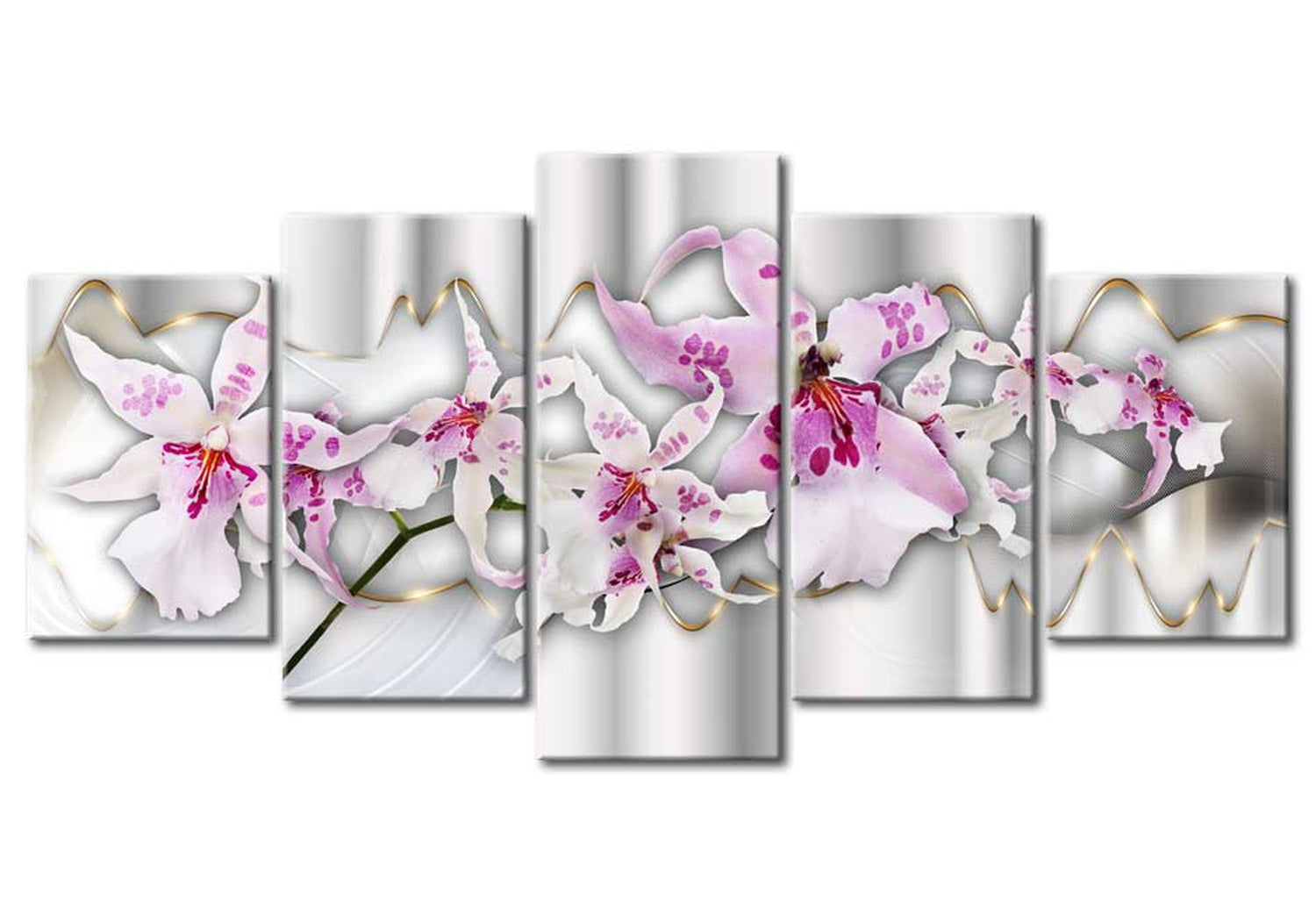 Floral Canvas Wall Art - Charming Lilies - 5 Pieces