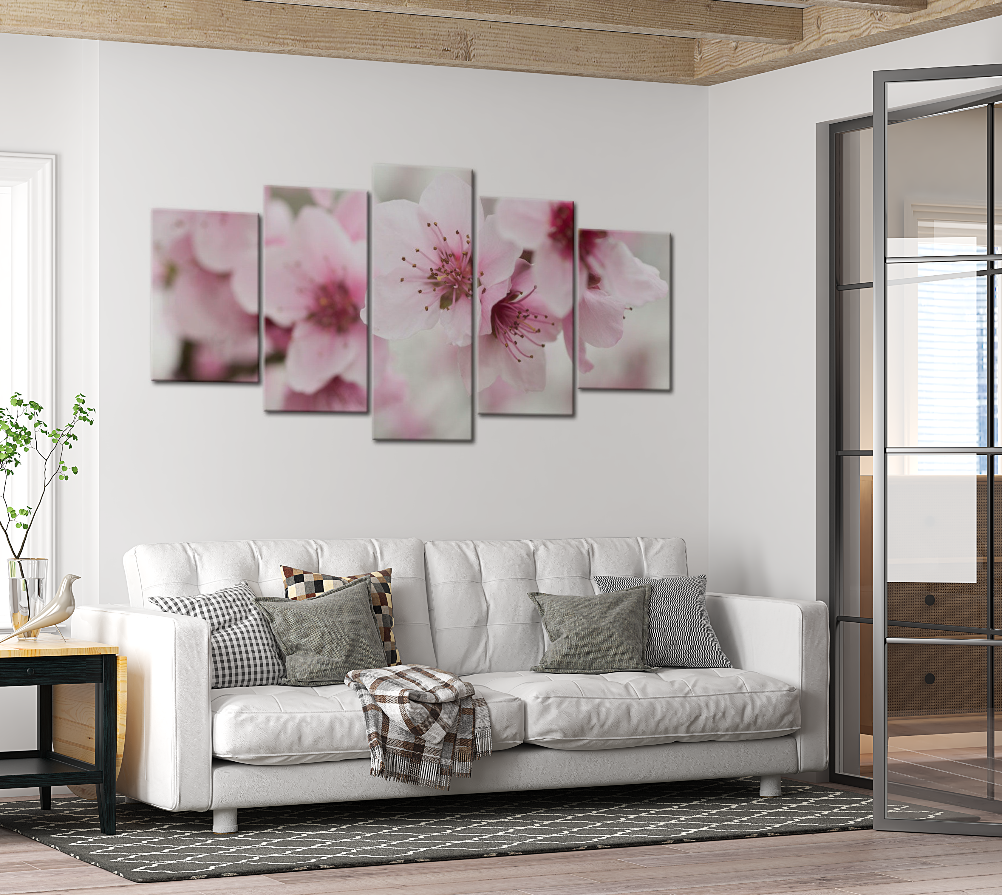 Floral Canvas Wall Art - Cherry Beauty - 5 Pieces