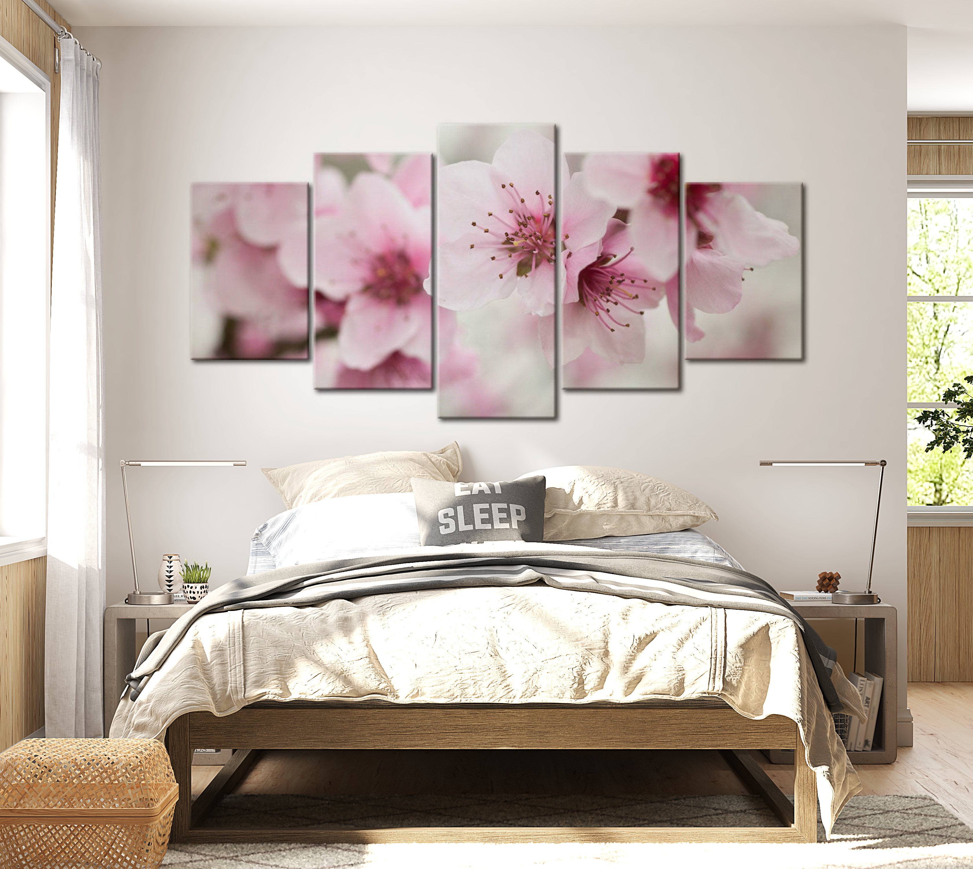 Stretched Canvas Floral Art - Cherry- Gentleness And Beauty 40"Wx20"H