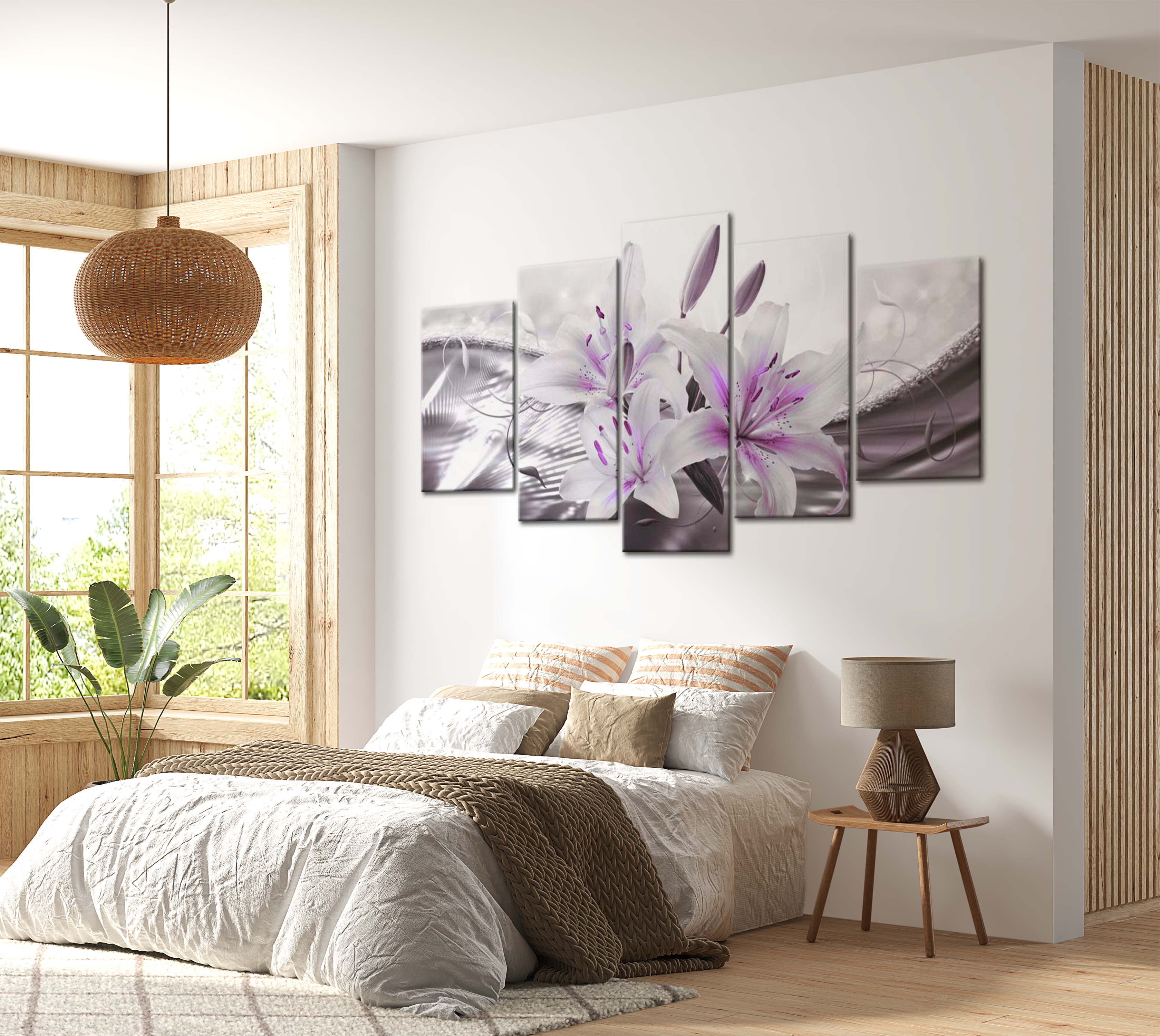 Floral Canvas Wall Art - Crystal Finesse - 5 Pieces