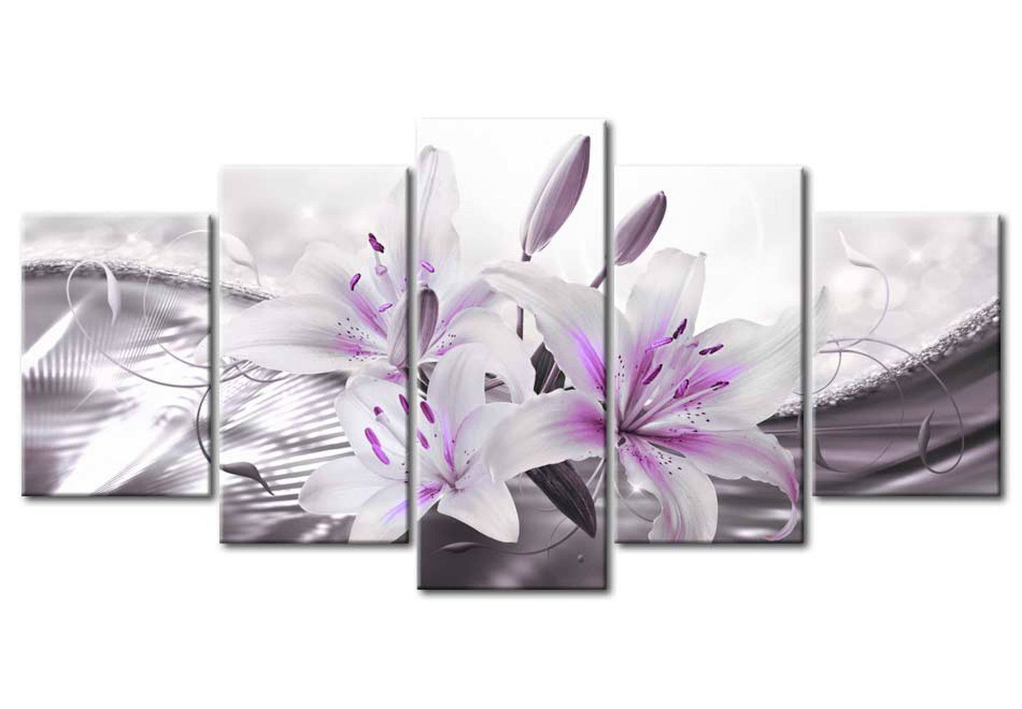 Floral Canvas Wall Art - Crystal Finesse - 5 Pieces