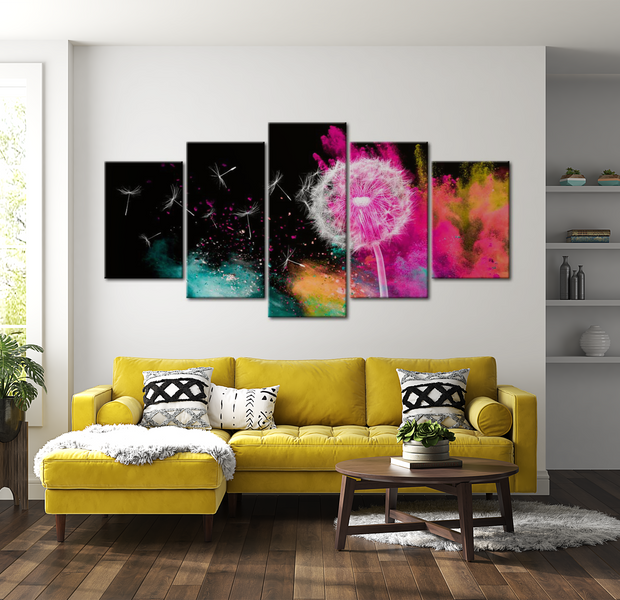 Floral Canvas Wall Art - Dandelion Energy - 5 Pieces