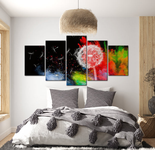 Floral Canvas Wall Art - Dandelion Festival - 5 Pieces