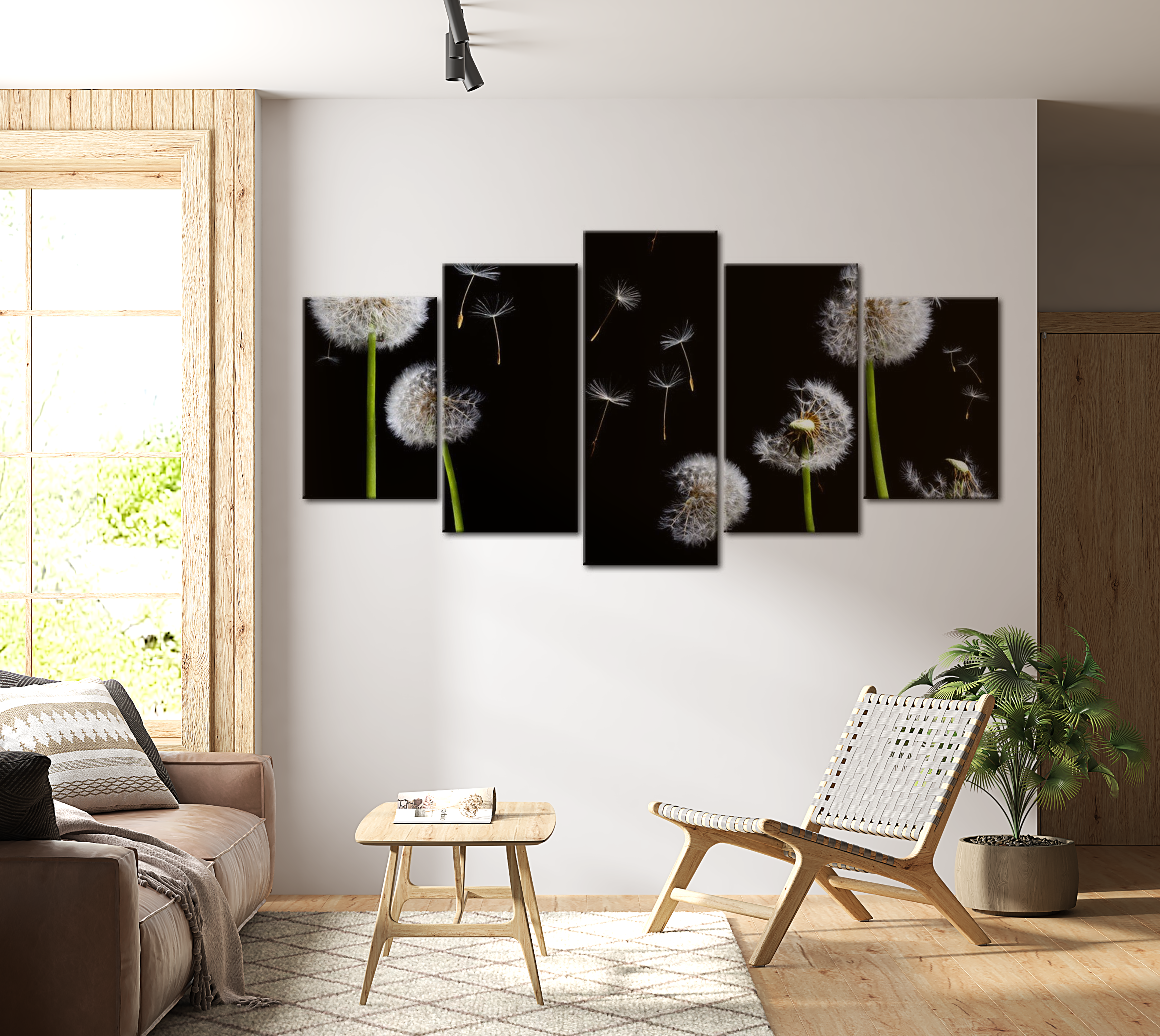 Stretched Canvas Floral Art - Dandelion- Towards Freedom 40"Wx20"H