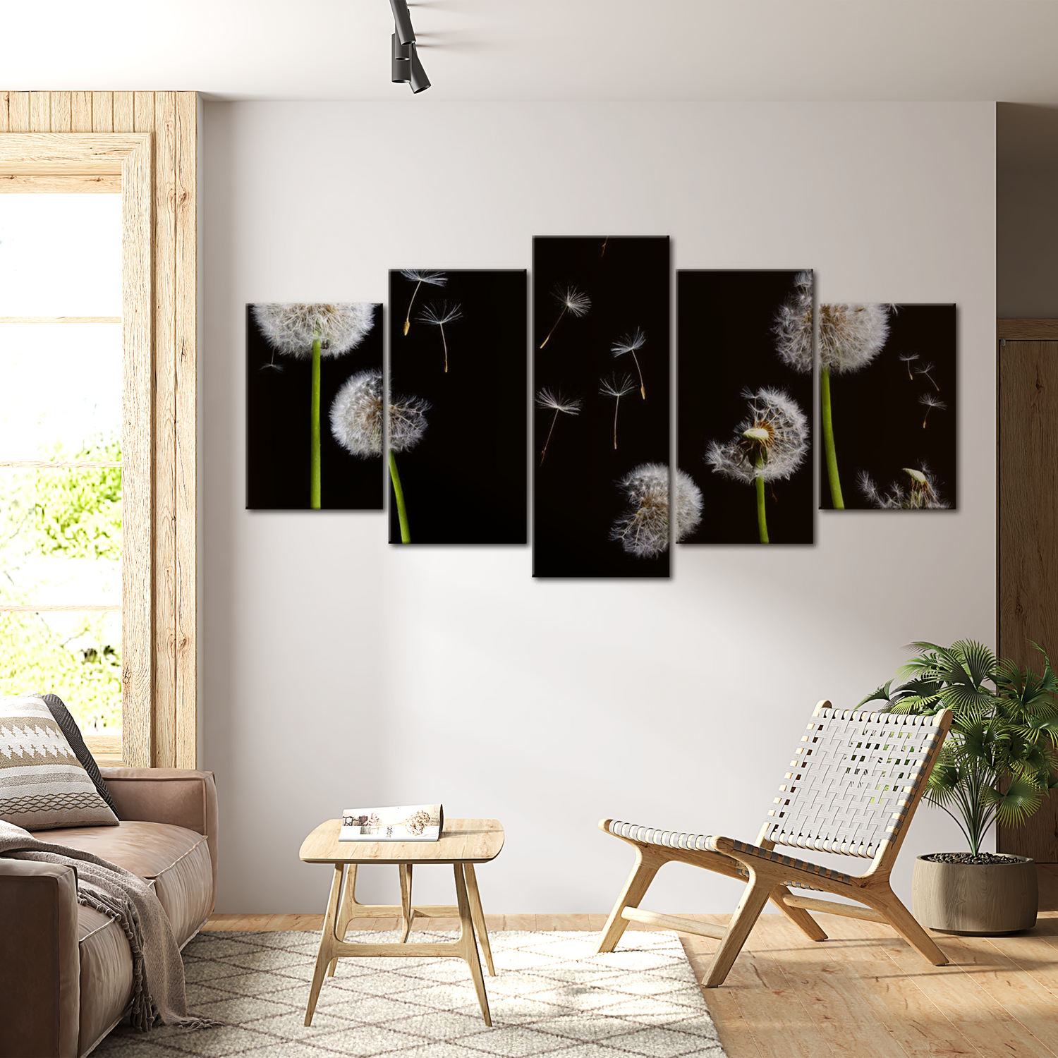 Stretched Canvas Floral Art - Dandelion- Towards Freedom 40"Wx20"H