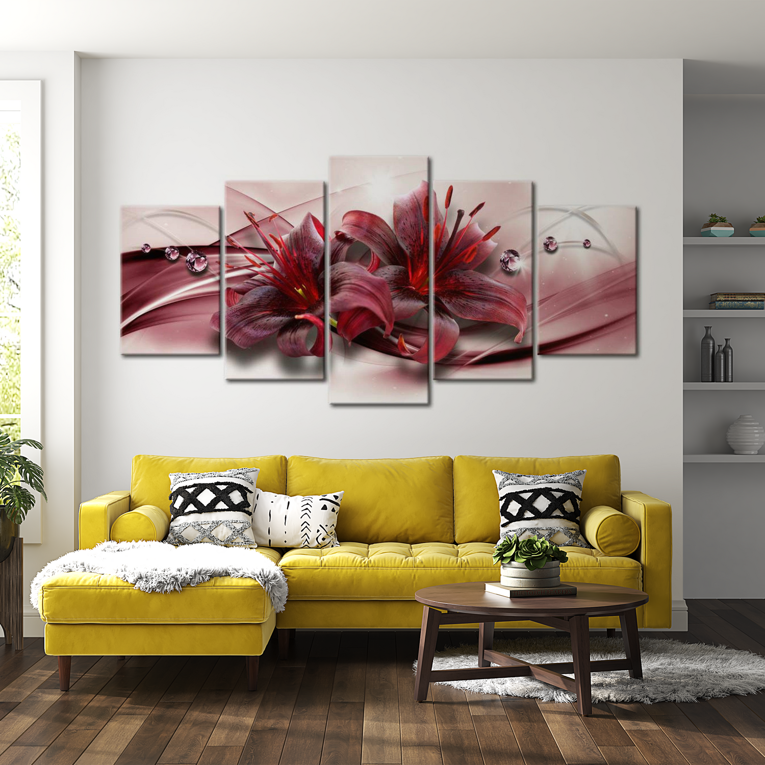 Stretched Canvas Floral Art - Pink Lily 40"Wx20"H