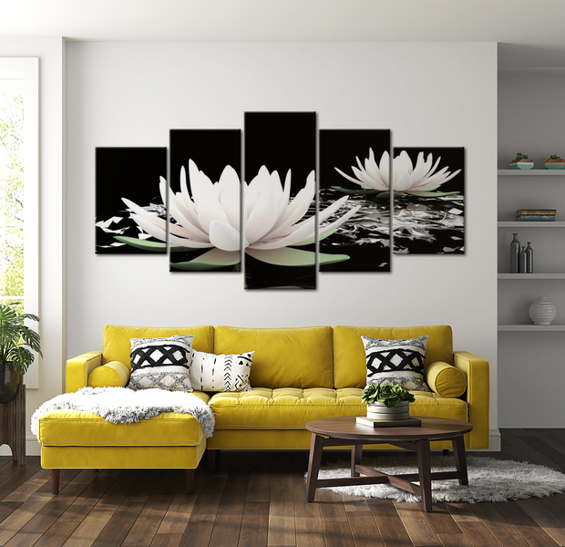 Floral Canvas Wall Art - Delicate Beauty - 5 Pieces