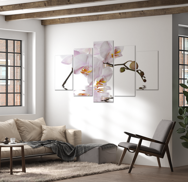 Floral Canvas Wall Art - Delightful Orchid - 5 Pieces