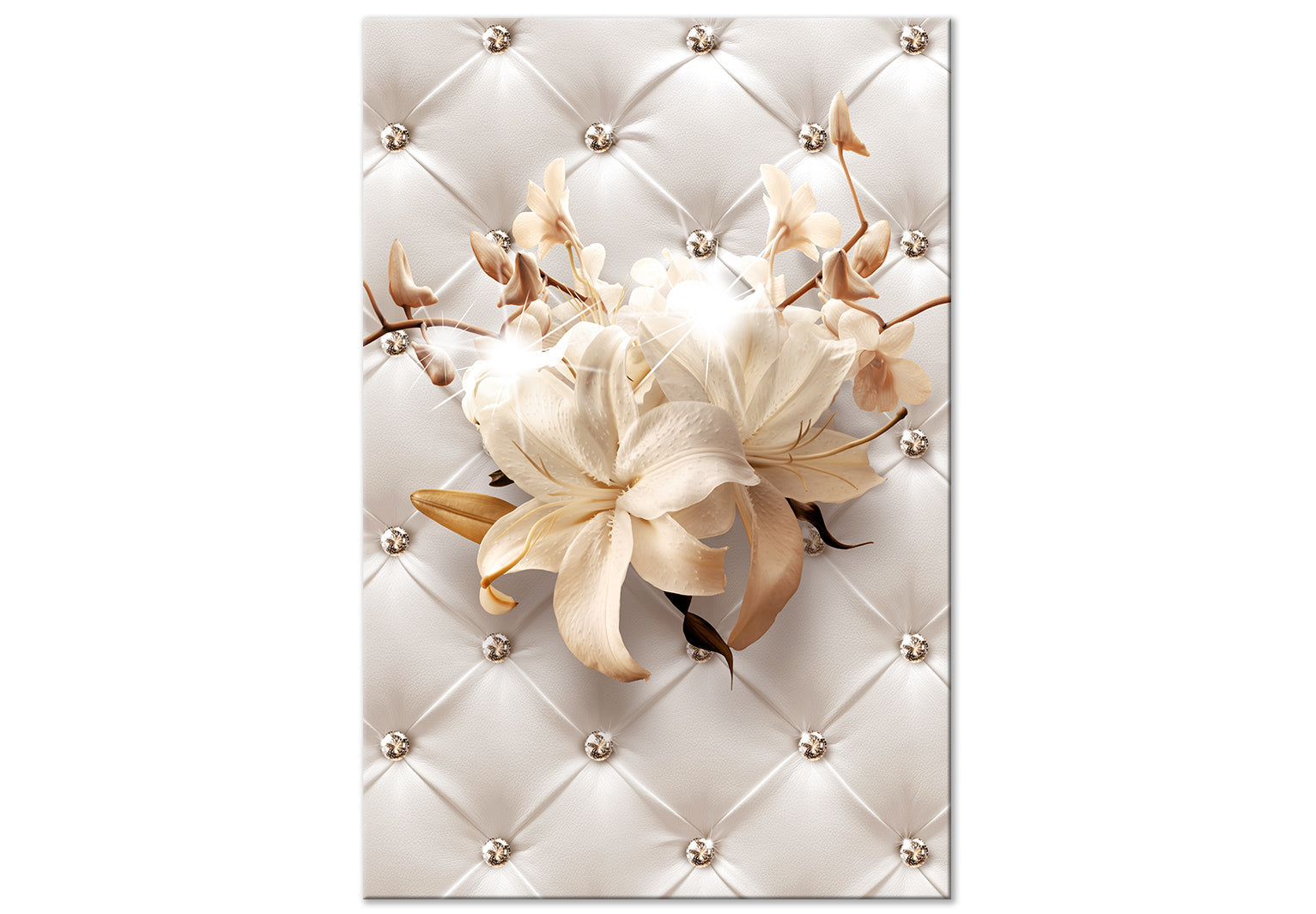 Floral Canvas Wall Art - Diamond Lilies