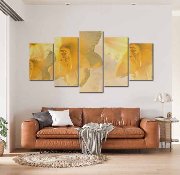 Floral Canvas Wall Art - Dream Lilies - 5 Pieces