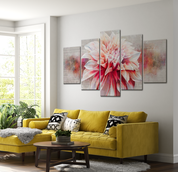 Floral Canvas Wall Art - Elegant Dahlia - 5 Pieces